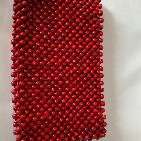 Vintage Red Beaded Clutch - Picture 11 of 11